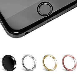 Lot de 4 autocollants pour boutons iPhone prenant en charge l'identification des empreintes digitales Touch ID, cadre en aluminium pour bouton d'identification tactile compatible avec Apple iPhone iPad iPod 