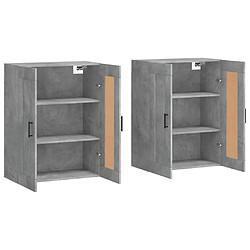 Acheter Maison Chic Lot de 2 Armoires murales,Meuble de Rangement,Armoire Suspendue gris béton bois d'ingénierie -MN42632