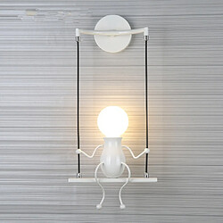 Wewoo Applique murale LED E27 personnalité créatrice rétro lampe de méchanceté en fer forgé sans ampoule blanc