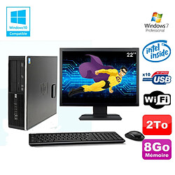 Lot PC HP Elite 8100 SFF G6950 2,8 GHz 8Go 2000Go Wifi Graveur W7 Pro Ecran 22" · Occasion 