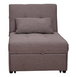 Alter Fauteuil lit simple, avec oreiller et matelas inclus, Pouf convertible en lit, en tissu rembourré, Fabriqué en Italie, 191x79h45 cm, Couleur gris tourterelle 