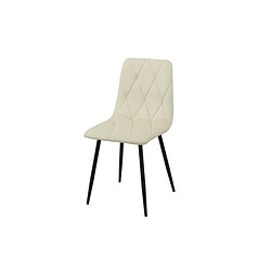 Chaise Romimex Blanc Velours Métal 45 x 89 x 55 cm