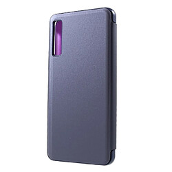 Etui en PU surface du miroir de la fenêtre violet foncé pour votre Samsung Galaxy A7 (2018)