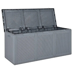 Acheter Helloshop26 Coffre boîte meuble de jardin rangement gris PP rotin 270 litres 02_0013091