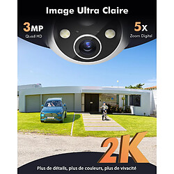 Acheter YESKAMO 2K Camera Surveillance WiFi Exterieure sans Fil Solaire 360° PTZ, Caméra Exterieur Solaire Batterie 2,4 GHz, Vision Nocturne Couleur, Détection PIR, Audio Bidirectionnel