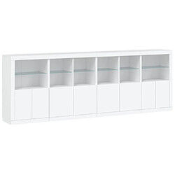 Avis Maison Chic Commode Buffet - Meuble de rangement avec lumières LED blanc 283x37x100 cm -GKD43328