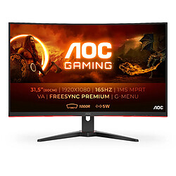 AOC 31,5" LED C32G2AE/BK Ecran PC Gamer Incurvé - 1920x1080 - Dalle VA - 1 ms - 165 Hz - HDMI/DisplayPort