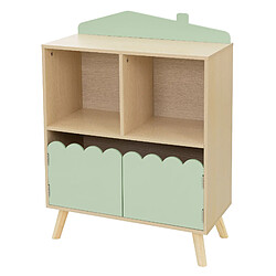 Joyz Étagère à jouets pour enfants en bois 3 compartiments armoire de rangement 