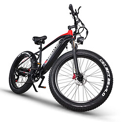 Tifgalop ES28 Vélo électrique pour adultes 26" VTT électrique avec batterie amovible 48 V 18 Ah 1000 W Fat Bike - Rouge