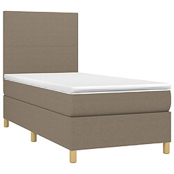 Avis Maison Chic Lit adulte- Lit + matelas,Sommier à lattes de lit avec matelas Taupe 100x200 cm Tissu -GKD46011