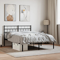 Maison Chic Lit adulte - Cadre de lit métal avec tête de lit,Structure du lit Contemporain pour chambre noir 120x190 cm -MN33708