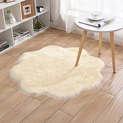 LUUCOZK Tapis moelleux en fausse fourrure Tapis à poils longs pour chambre à coucher SalonChambre-Beige-35x35CM fleur de prunier 