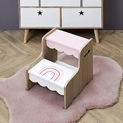 The Home Deco Kids Marchepied enfant en MDF Kidsroom Arc en ciel. pas cher