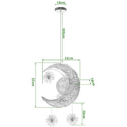 Acheter STOEX Suspension Luminaire Moderne Disign Lune et Étoiles 5 Lampes LED Lustre Pl