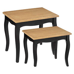 Atmosphera, Createur D'Interieur Lot de 2 tables à café Chrysa noire - ATMOSPHERA