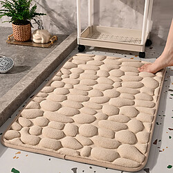 LUUCOZK Tapis de bain antidérapants absorbants à séchage rapide, tapis de décoration de salle de bain-beige-40 x 60cm 