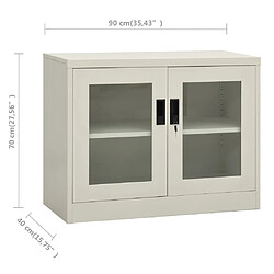 vidaXL Armoire de bureau Gris clair 90x40x70 cm Acier pas cher