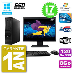 PC Fujitsu Esprimo E500 E85+ DT Ecran 27" i7-2600 RAM 8Go SSD 120Go DVD Wifi W7 - Occasion