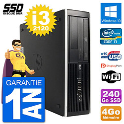 PC HP Compaq 6200 Pro SFF Intel i3-2120 RAM 4Go SSD 240Go Windows 10 Wifi · Occasion 