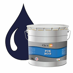 Pok Peinture de Finition Solvantée Laque Semi-Brillante Boiseries Intérieures et Extérieures - 10L - RAL 5013 - Bleu Cobalt