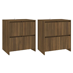 Maison Chic Ensemble de 2 Buffets,commode,console pour rangement Chêne marron 70x41x75 cm Aggloméré -MN10410