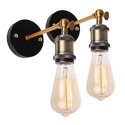 Stoex 2x Applique murale vintage design rétro Lampe de mur douille de E27 luminaire support de lampe plafonnier Antique Edison - 2x Applique murale vintage design rétro Lampe de mur douille de E27 luminaire support de lampe plafonnier Antique Edison - Noir