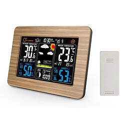 NC STATION METEO INT/EXT DECO BOIS Horloge PRESSION ATMO-hygrometre +Sonde EXT 