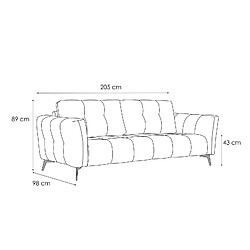 Acheter Courtois Laville Canapé droit 3 places tissu gris - Kalmer