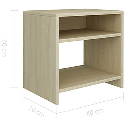 vidaXL Table de chevet Chêne sonoma 40x30x40 cm Bois d'ingénierie pas cher