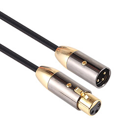 Wewoo EMK XLR mâle à femelle plaqué or Câble audio Cannon tressé en coton pour périphériques XLRlongueur 1 m noir