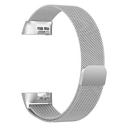 Wewoo Bracelet pour montre connectée Dragonne magnétique en acier inoxydable FITBIT Charge 3Taille Petite187x18mm Argent