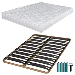 Ebac Matelas mousse + Sommier C310 140x190 Montana - Hauteur 18 cm - Soutien équilibré