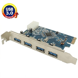 Wewoo Carte contrôleur PCI-E Express USB 3.0 4 ports 5Gbps