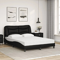 Avis Vidaxl Lit avec matelas noir 120x200 cm similicuir