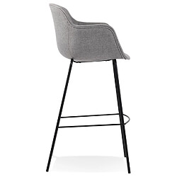 Avis Alterego Tabouret de bar avec accoudoirs 'FORTI' en tissu gris clair