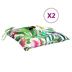 vidaXL Coussins de chaise lot de 2 multicolore 50x50x7 cm tissu oxford