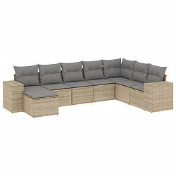 Maison Chic Salon de jardin avec coussins 8 pcs | Ensemble de Table et chaises | Mobilier d'Extérieur beige résine tressée -GKD33505