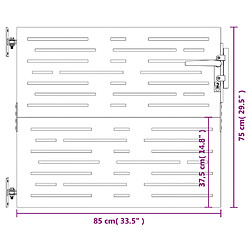 vidaXL Portail de jardin 85x75 cm acier corten conception de carré pas cher