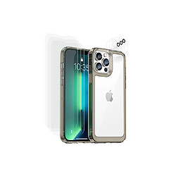 Eko Coque pour iPhone 13 Pro avec 6 Vitres de Protection en Verre Trempé Noir transparent