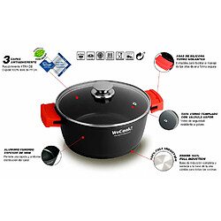 Batterie de cuisine à induction 5 pièces en aluminium anti-adhésif sans PFOA, , Noir, Wecook, Ecostone pas cher