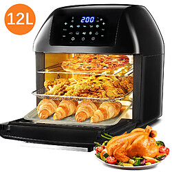 Universel Friteuse Sans Huile 12L KILISKY, Friteuse à Air 10 en 1 Grande Capacité,avec Affichage LED, Fenêtre Visible, Plusieurs Accessoires