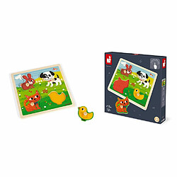 Avis Puzzle en bois tactile Premiers animaux 4 pièces - Janod