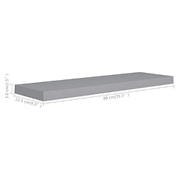 vidaXL Étagères murales flottantes 2 pcs gris 80x23,5x3,8 cm MDF pas cher