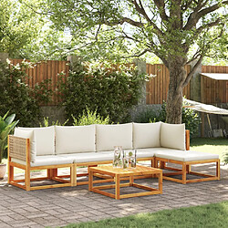 vidaXL Salon de jardin avec coussins 6 pcs bois d'acacia solide