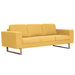 Maison Chic Canapé à 3 places,Canapé droit,Sofa de Salon,Banquette Tissu Jaune -GKD572872