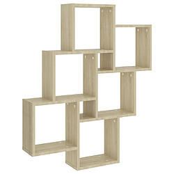 Maison Chic Étagère cube murale,Etagère de rangement flottante Chêne sonoma 78x15x93 cm Aggloméré -MN46363