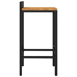 Acheter vidaXL Tabourets de bar lot de 2 noir résine tressée et bois d'acacia