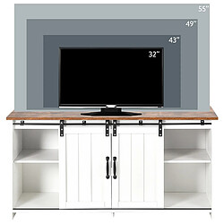 Sweiko Meuble TV buffet meuble de cuisine rangement meuble temporaire avec 2 portes coulissantes, étagères réglables salon salle à manger couloir Blanc