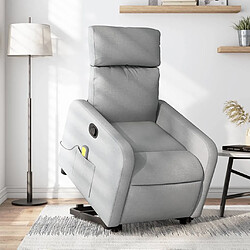 Maison Chic Fauteuil Relax pour salon, Fauteuil de massage inclinable Gris clair Tissu -GKD20615