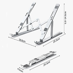 Réglage de la hauteur à 7 vitesses Alliage d'aluminium Portable pliable Porte-ordinateurs portables Base de dissipateur de chaleur portable